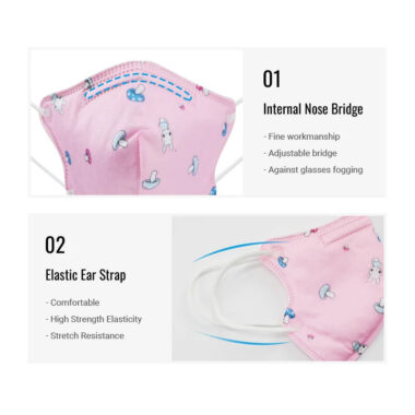 Anti Pollution N95 Kids Mask Folded Respirator Dust Protective Mask for Children