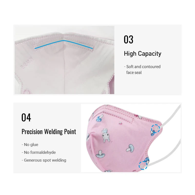 Anti Pollution N95 Kids Mask Folded Respirator Dust Protective Mask for Children